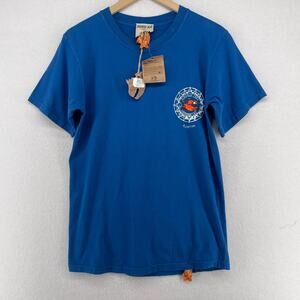 PIRANA JOE Shirt Mens M ROATAN Souvenir Shop Mahogany Bay Tropical Blue NEW